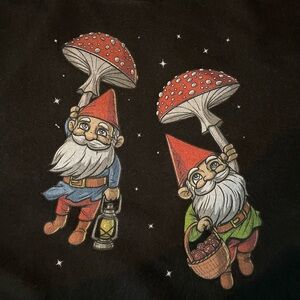 Gnome Print Black Sweatshirt